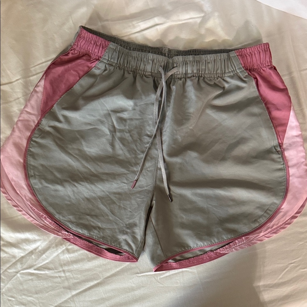 BCG Women's Athletic Shorts in Gray and Pink